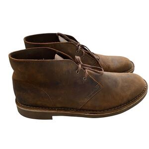 Clarks Bushacre 2 Chukka Boots Men Sz 13 EU 47 Brown Beeswax Lace Up Grunge Work